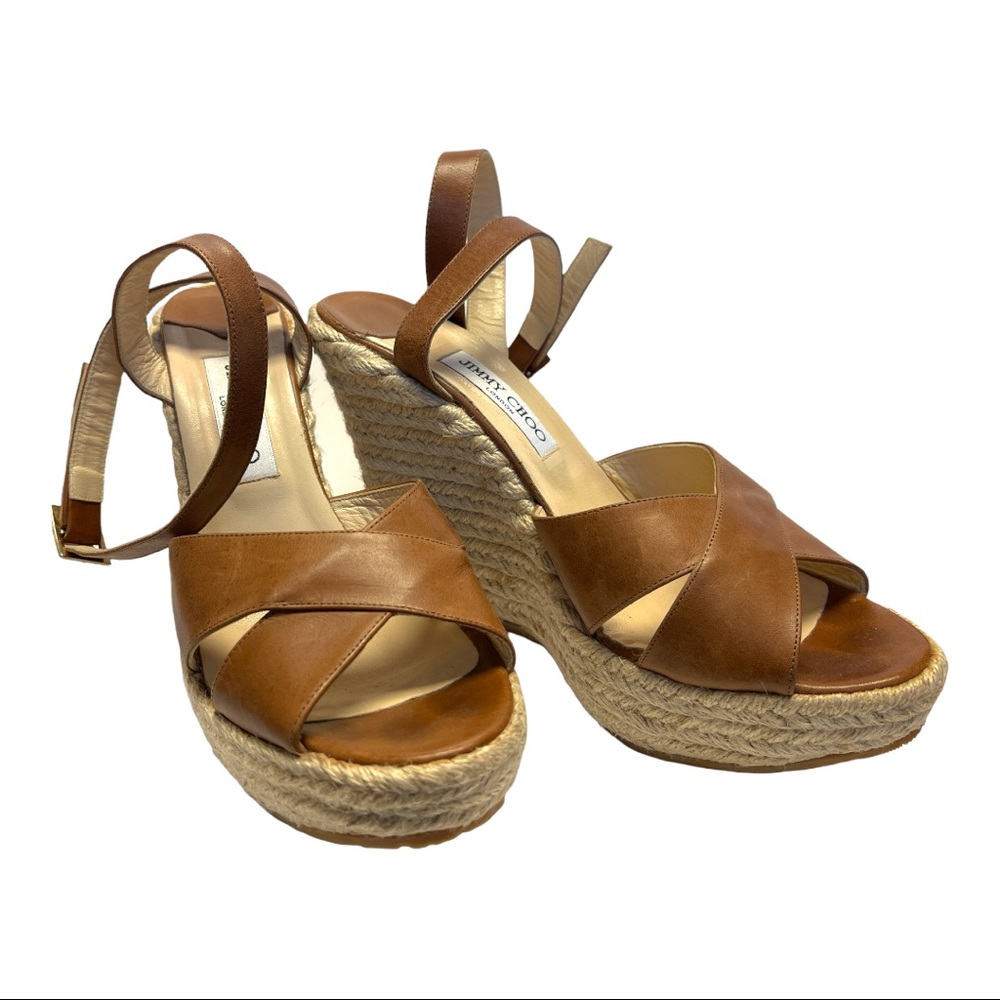 Authentic Jimmy Choo Wedge Sandals - Size 9.5/10